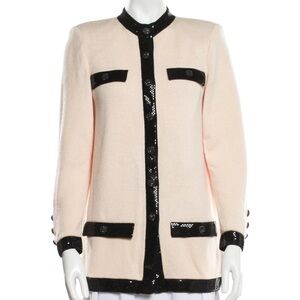 St. John Pink and Black Blazer vintage size 8